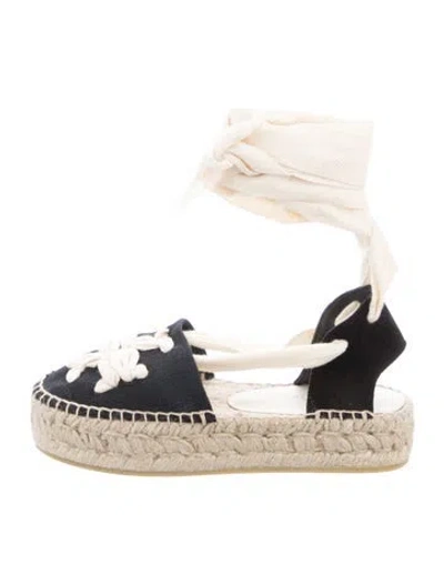 Pre-owned Tory Burch Canvas Espadrilles In Black