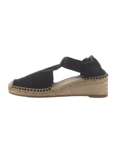 Pre-owned Tory Burch Canvas Espadrilles In Black