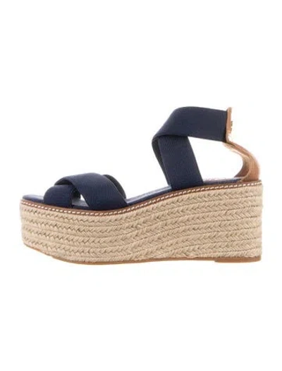 Pre-owned Tory Burch Canvas Espadrilles In Blue