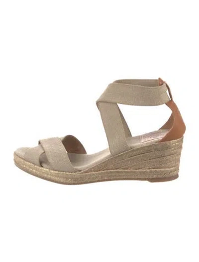 Pre-owned Tory Burch Canvas Espadrilles In Brown