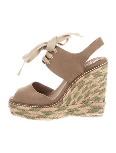 Pre-owned Tory Burch Canvas Espadrilles In Brown