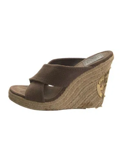 Pre-owned Tory Burch Canvas Espadrilles In Brown