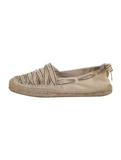 Pre-owned Tory Burch Canvas Espadrilles In Neutral