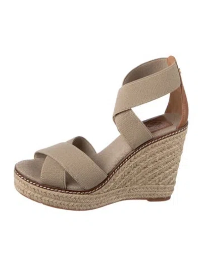 Pre-owned Tory Burch Canvas Espadrilles In Neutral