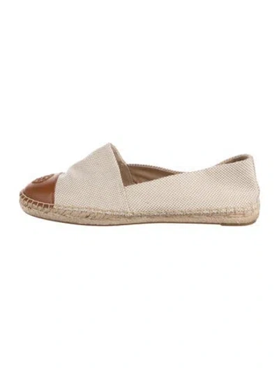 Pre-owned Tory Burch Canvas Espadrilles In Neutrals