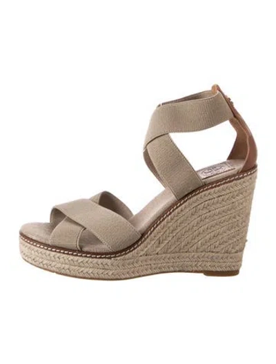 Pre-owned Tory Burch Canvas Espadrilles In Neutrals