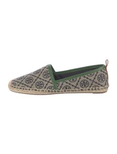 Pre-owned Tory Burch Canvas Graphic Print Espadrilles In Neutral