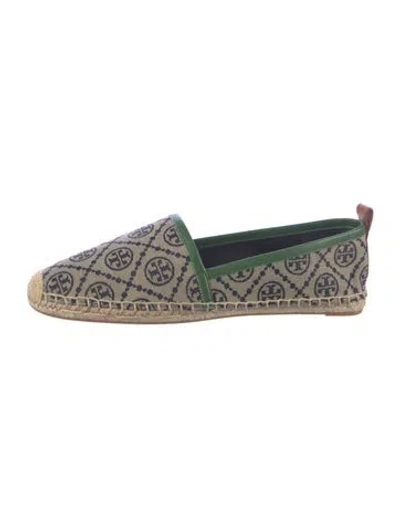 Pre-owned Tory Burch Canvas Graphic Print Espadrilles In Neutrals
