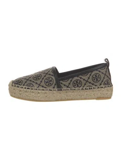 Pre-owned Tory Burch Canvas Graphic Print Espadrilles In Neutrals