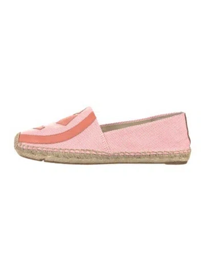 Pre-owned Tory Burch Canvas Graphic Print Espadrilles In Pink