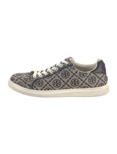Pre-owned Tory Burch Canvas Graphic Print Sneakers In Neutrals