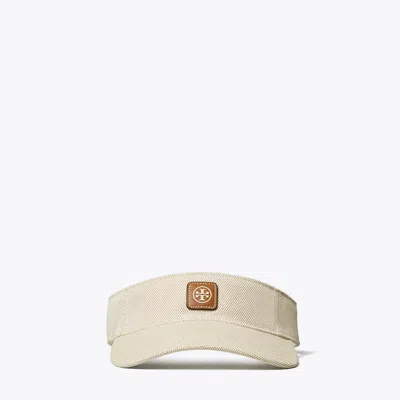 Tory Burch Canvas Logo Visor In Brown