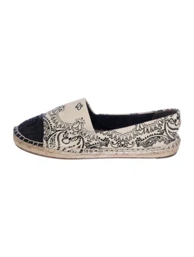 Pre-owned Tory Burch Canvas Paisley Print Espadrilles In Neutrals
