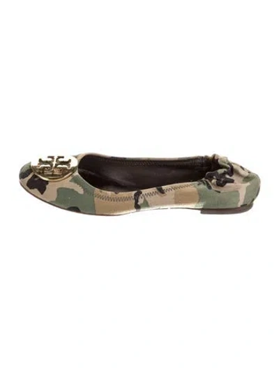 Pre-owned Tory Burch Canvas Printed Ballet Flats In Multi