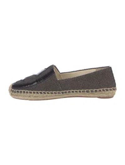 Pre-owned Tory Burch Canvas Printed Espadrilles In Black