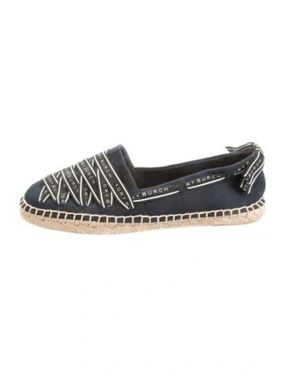 Pre-owned Tory Burch Canvas Printed Espadrilles In Blue/neutrals