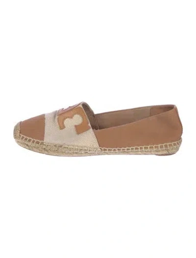 Pre-owned Tory Burch Canvas Printed Espadrilles In Brown