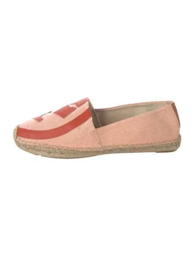 Pre-owned Tory Burch Canvas Printed Espadrilles In Orange