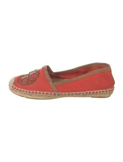 Pre-owned Tory Burch Canvas Printed Espadrilles In Orange