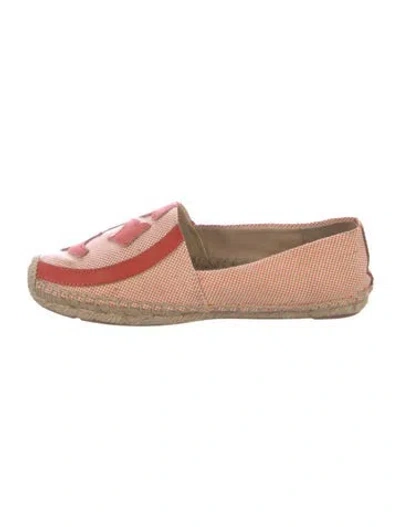 Pre-owned Tory Burch Canvas Printed Espadrilles In Red