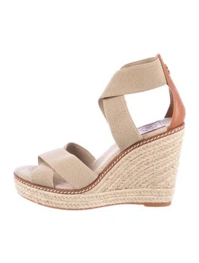 Pre-owned Tory Burch Canvas Pumps In Neutrals