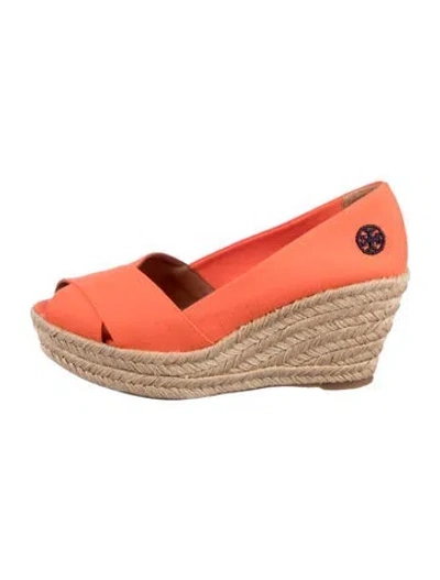 Pre-owned Tory Burch Canvas Pumps In Orange
