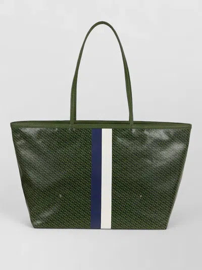 Tory Burch Canvas Racer Stripe Structured Tote Bag