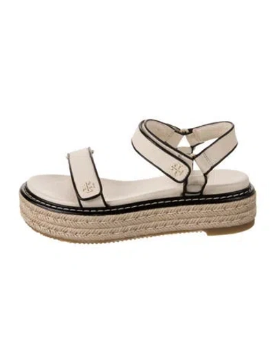 Pre-owned Tory Burch Canvas Sandals In Neutrals