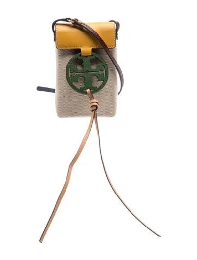 Pre-owned Tory Burch Canvas Shoulder Bag In Neutral
