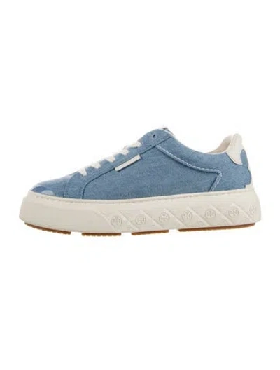 Pre-owned Tory Burch Canvas Sneakers In Blue