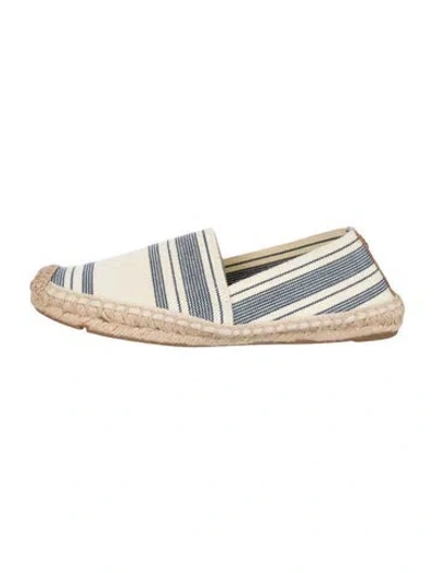 Pre-owned Tory Burch Canvas Striped Espadrilles In Neutrals