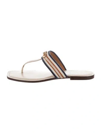 Pre-owned Tory Burch Canvas Striped In Neutrals