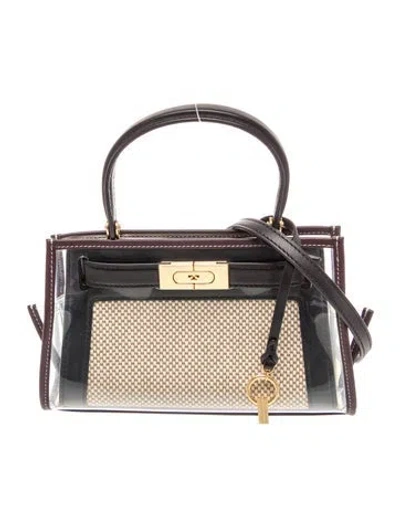 Pre-owned Tory Burch Canvas Top Handle Bag In Neutral