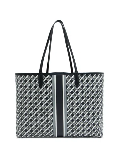 Pre-owned Tory Burch Canvas Tote Bag In Black