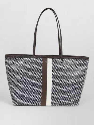 Tory Burch Canvas Tote Bag Race Stripe Shoulder