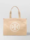 TORY BURCH CANVAS TOTE BAG WITH RECTANGULAR SHAPE AND ROUND HANDLES