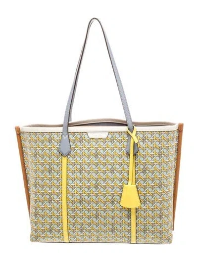 Pre-owned Tory Burch Canvas Tote In Blue