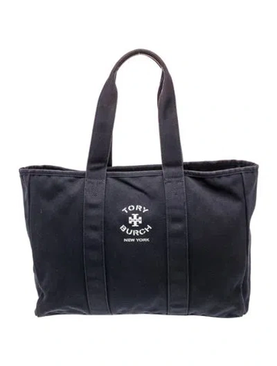 Pre-owned Tory Burch Canvas Tote In Blue