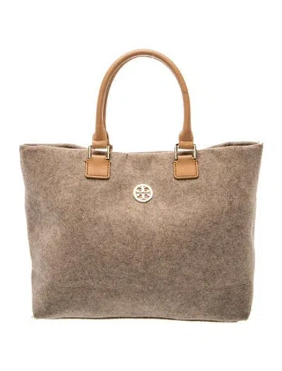 Pre-owned Tory Burch Canvas Tote In Gray