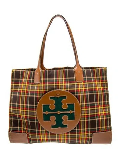 Pre-owned Tory Burch Canvas Tote In Green