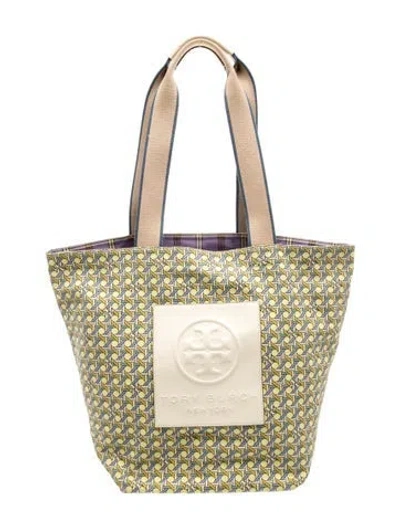Pre-owned Tory Burch Canvas Tote In Green