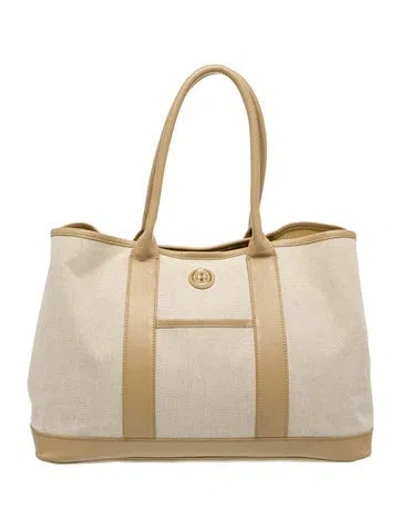 Pre-owned Tory Burch Canvas Tote In Neutral
