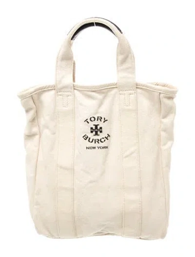 Pre-owned Tory Burch Canvas Tote In Neutral