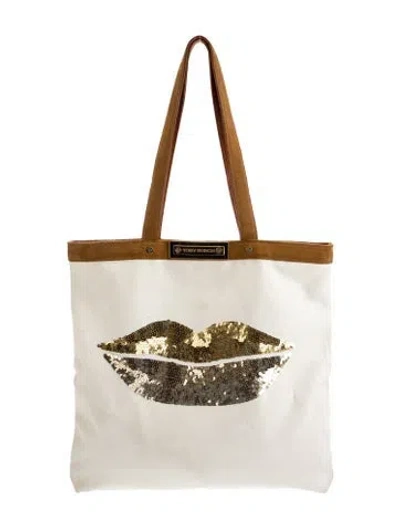 Pre-owned Tory Burch Canvas Tote In Neutral