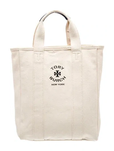Pre-owned Tory Burch Canvas Tote In Neutral