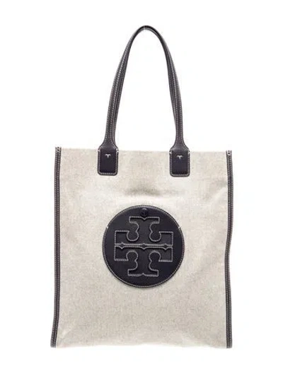 Pre-owned Tory Burch Canvas Tote In Neutral