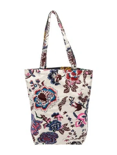 Pre-owned Tory Burch Canvas Tote In Neutral