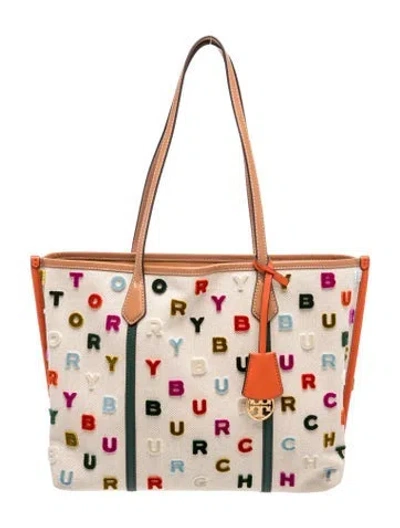 Pre-owned Tory Burch Canvas Tote In Neutral