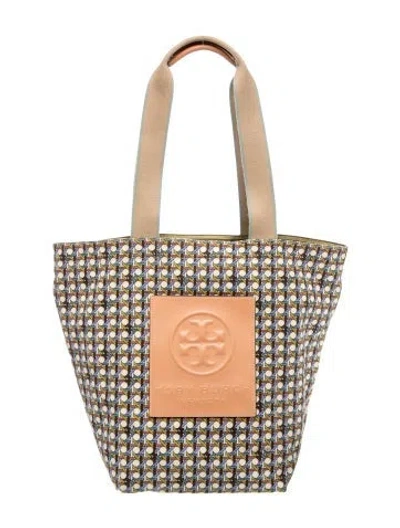 Pre-owned Tory Burch Canvas Tote In Neutrals