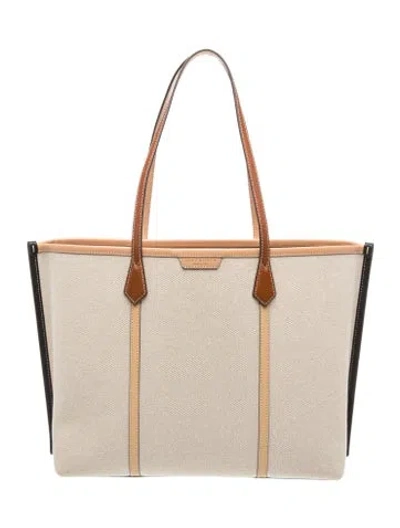 Pre-owned Tory Burch Canvas Tote In Neutrals
